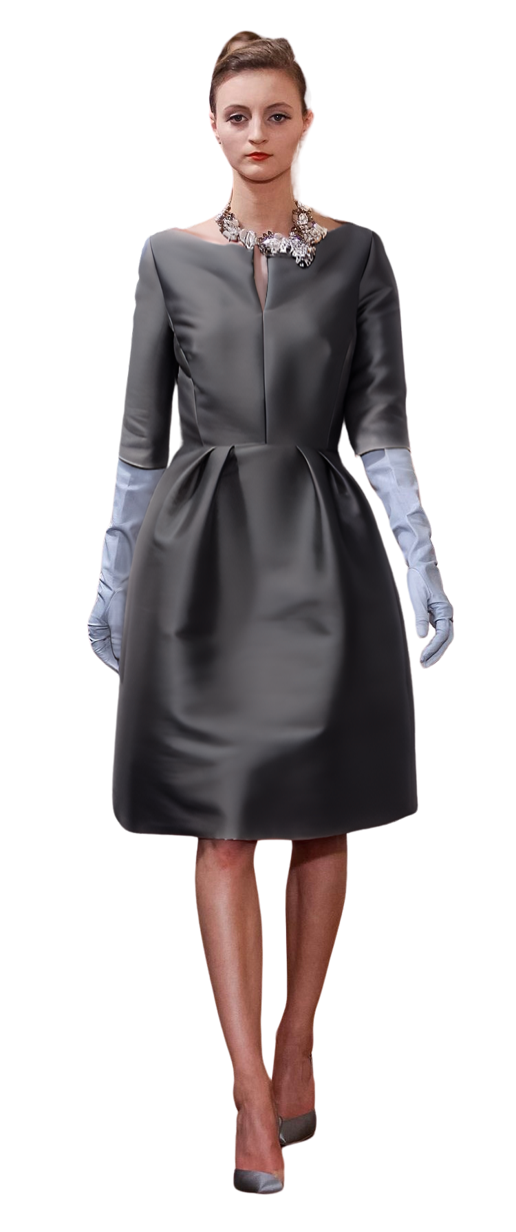 Natan Couture Bell Sleeves Dress in Black