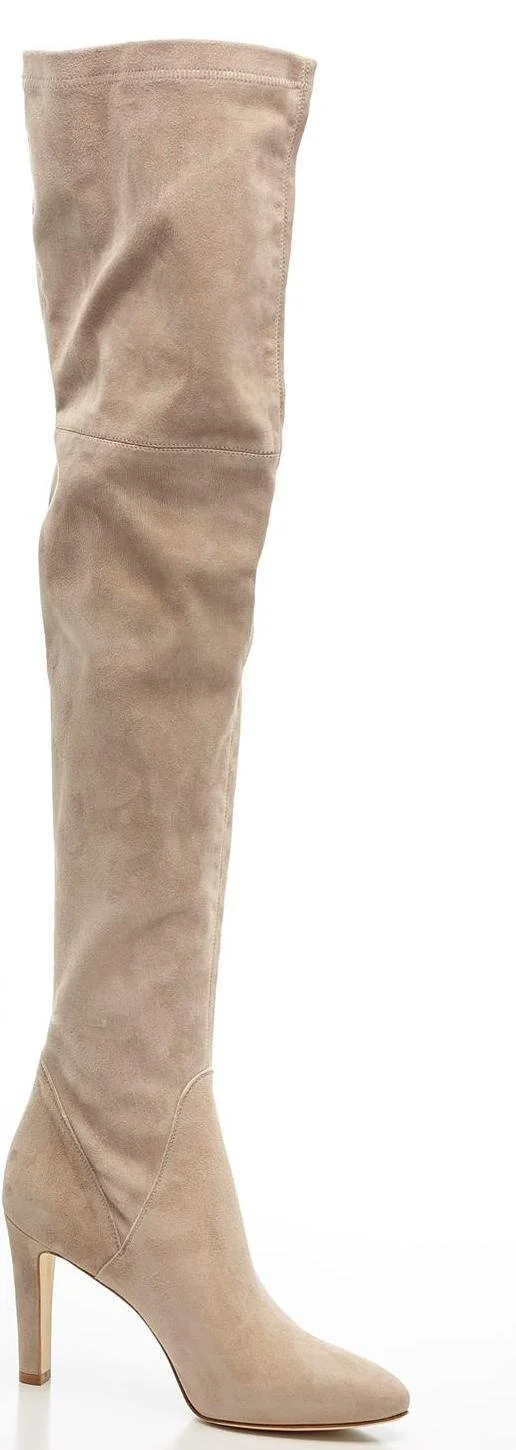 Natan Over the Knee Boots in Burgundy Suede