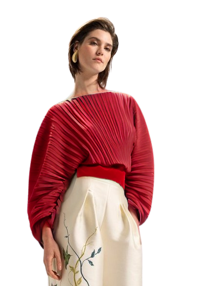 Natan Couture Godar Blouse in Red