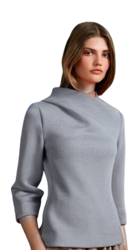 Natan Double-Sided Scuba Top in Grey.PNG