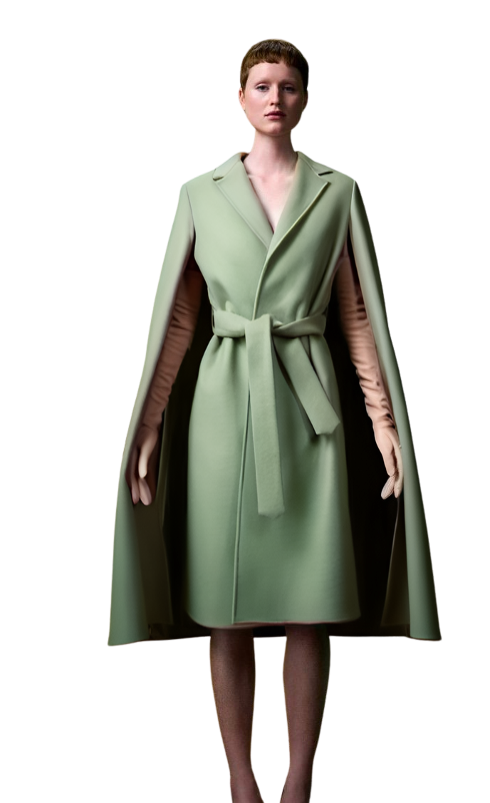 Natan Couture Noho Cape in Pale Green