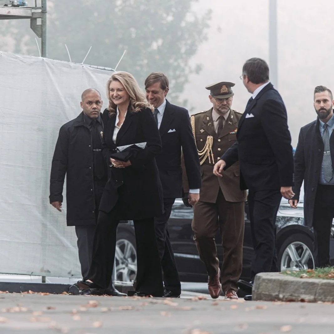 Hereditary Grand Duke Guillaume and Hereditary Grand Duchess Stéphanie attend pontifical mass