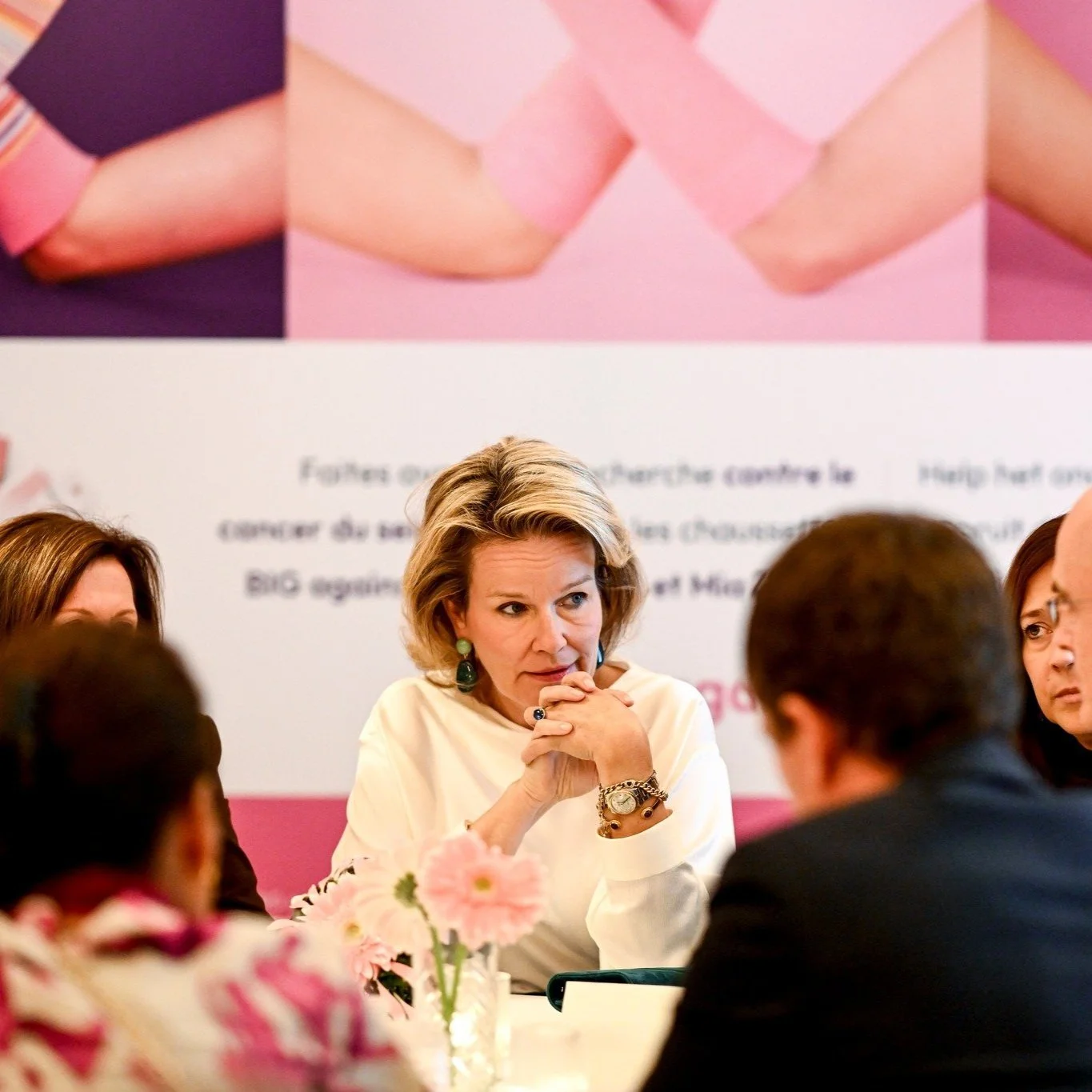 Queen Mathilde attends round table discussion on breast cancer research