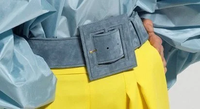 Natan Gan Belt in Olive Suede