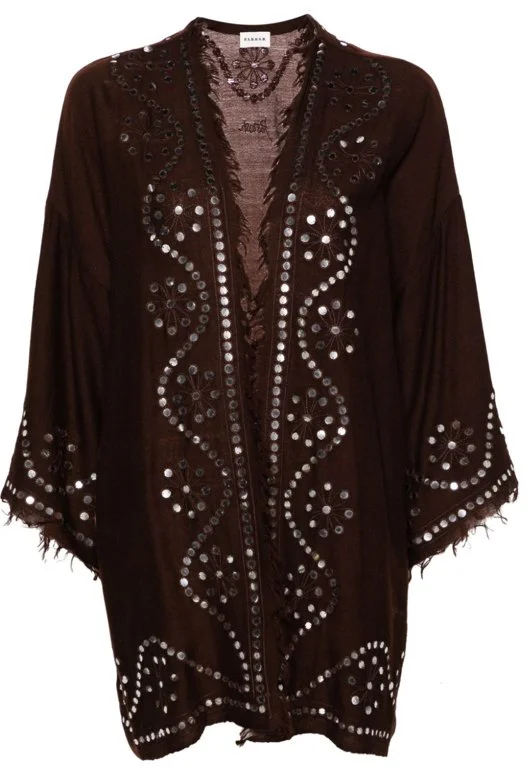 P.A.R.O.S.H Sequin-Embellished Cashmere Kimono