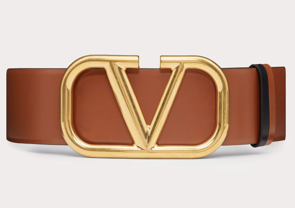 Valentino Reversible VLogo Signature 70mm Belt in Saddle  display picture 1