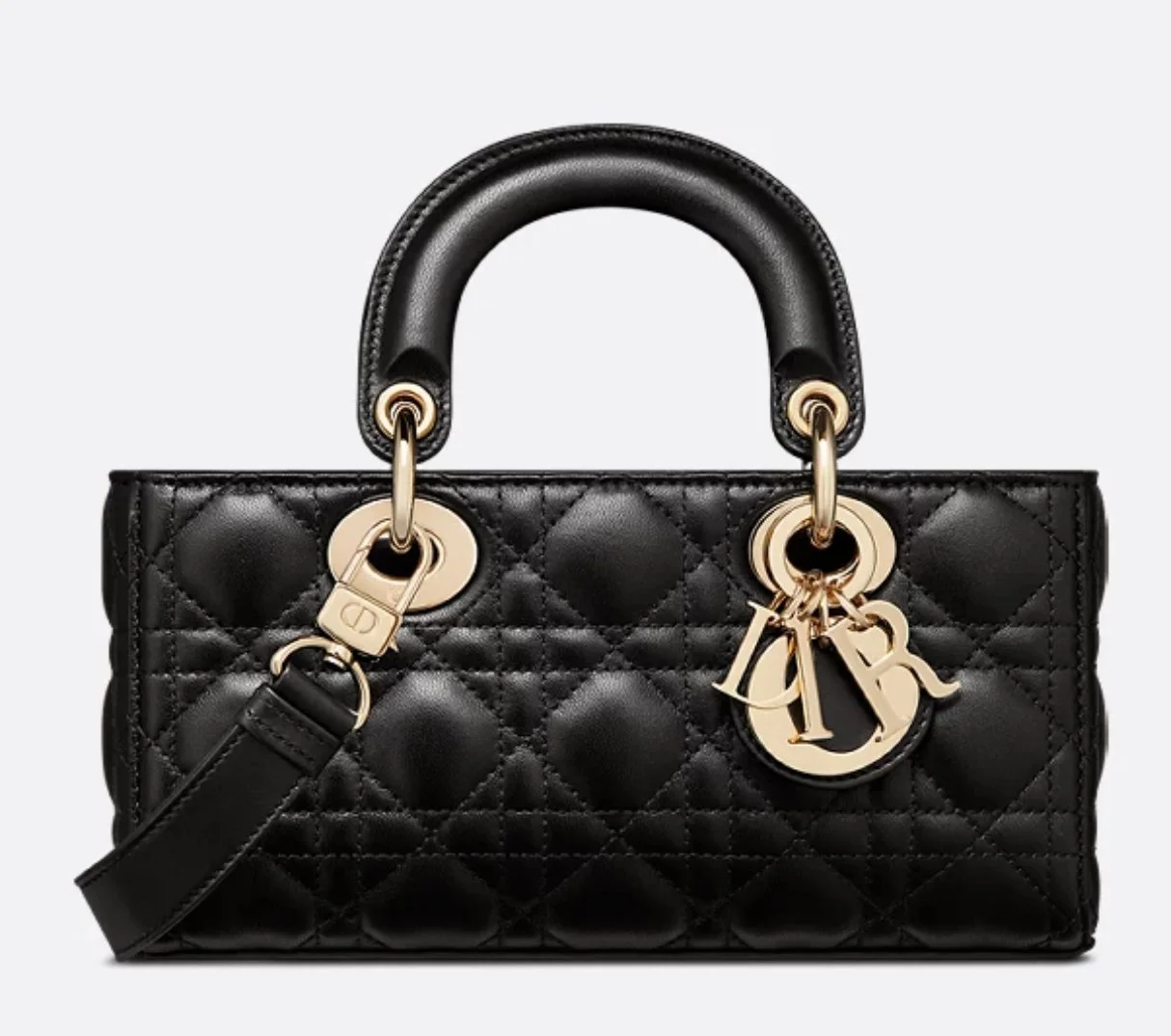 Christian Dior Small Lady D-Joy Bag in Black Cannage Lambskin