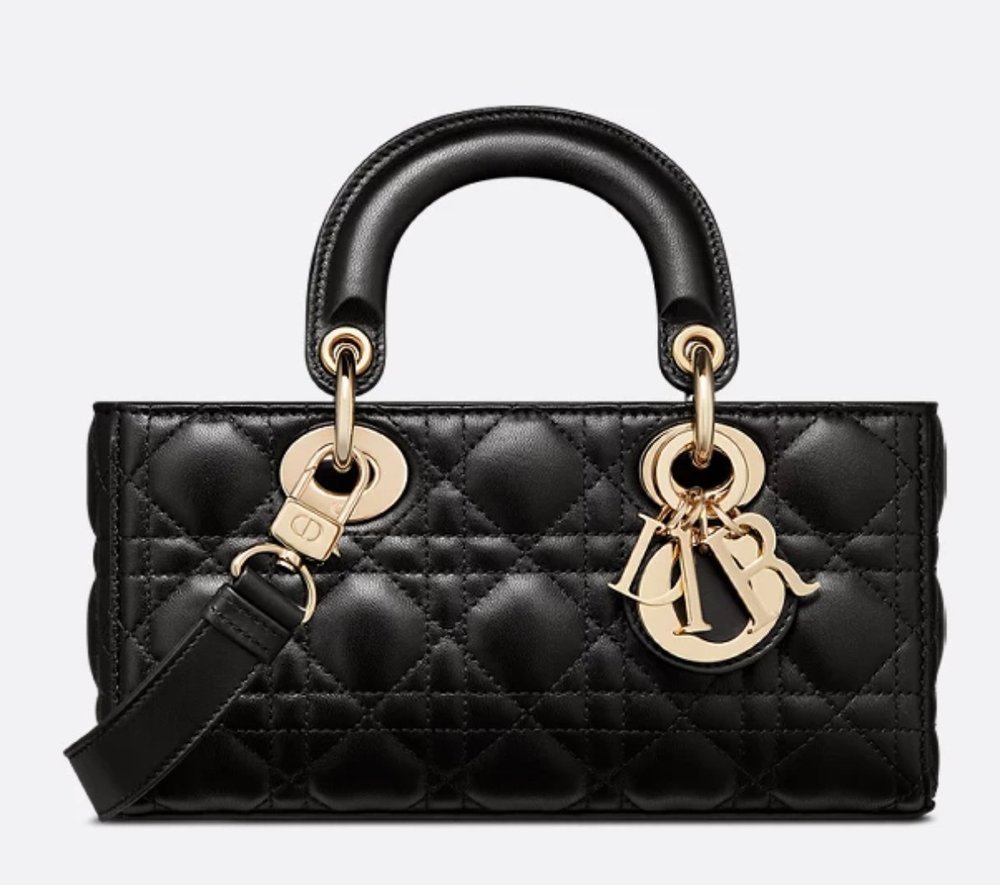 Christian Dior Small Lady D-Joy Bag in Black Cannage Lambskin