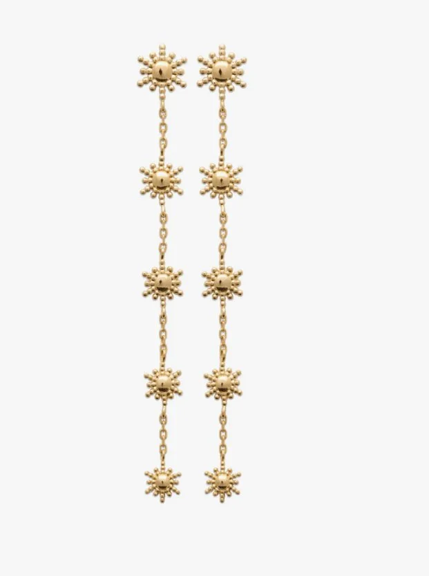 Sure Jewels Nanuk Long Earrings in Golden