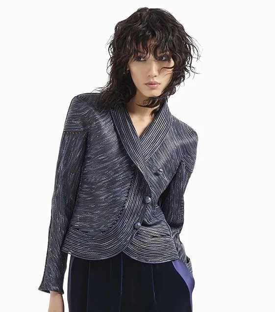 Giorgio Armani Nappa Leather Asymmetric Jacket