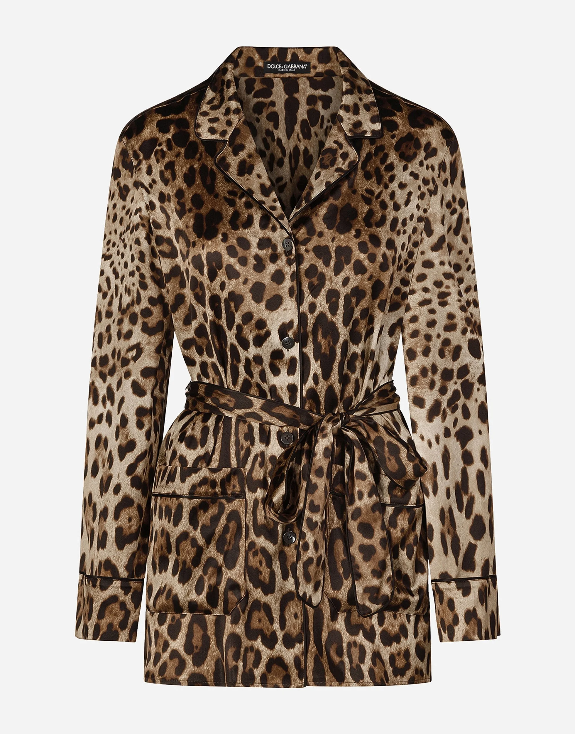 Dolce & Gabbana Leopard-Print Pajama Shirt