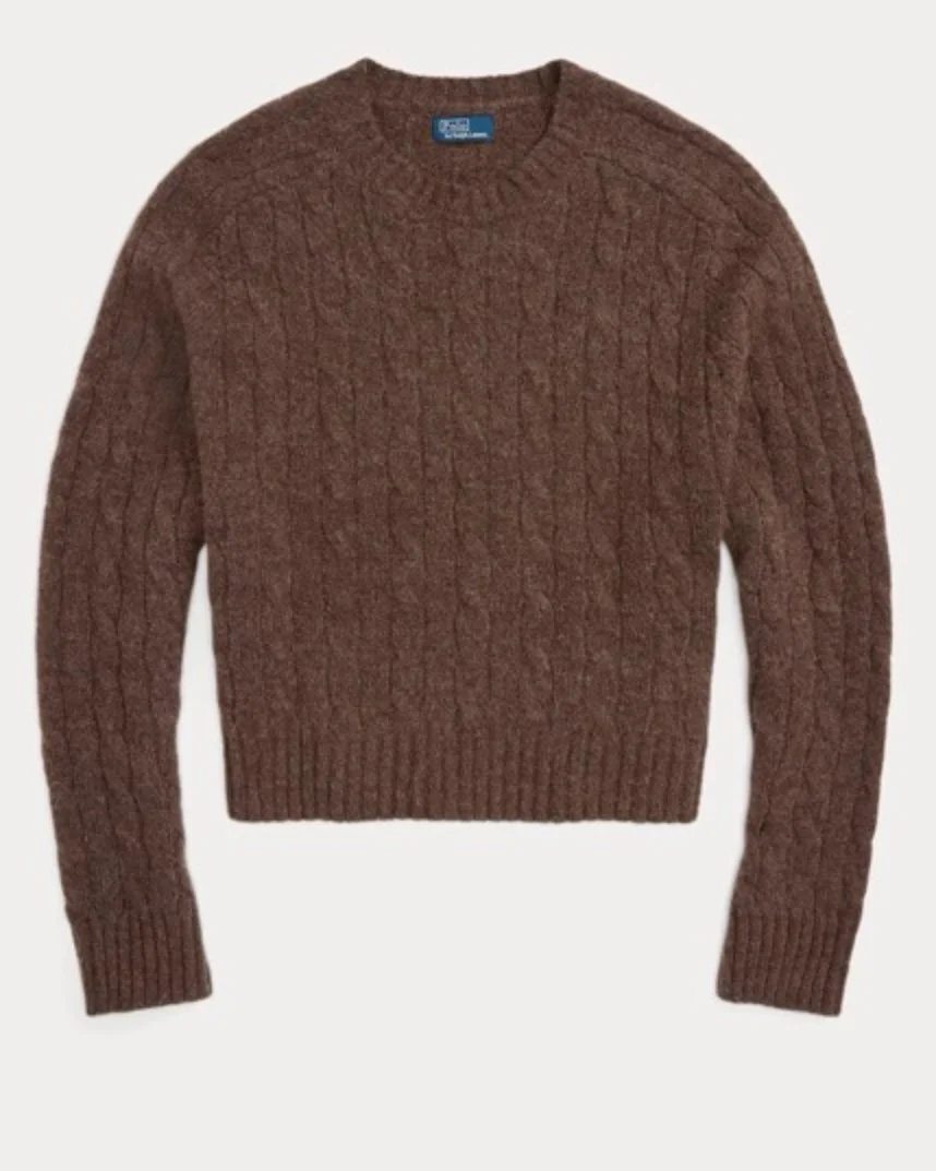 Polo Ralph Lauren Cable-Knit Cashmere Sweater in Brown