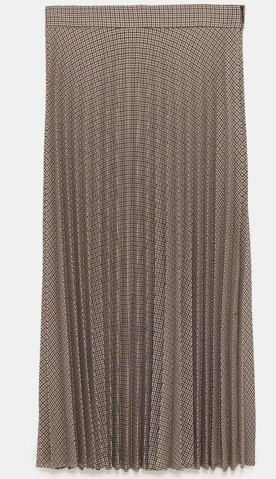 Zara Pleated Plaid Skirt