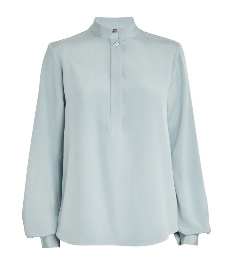 Kiton Silk-Blend Blouse in Camel