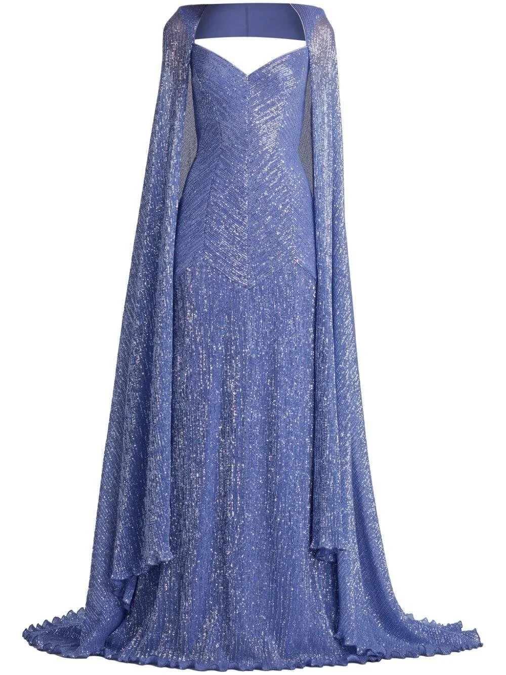 Tadashi Shoji Isilay Sequin Cape Sleeve Gown