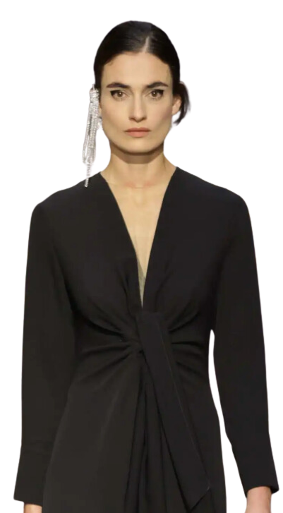 Natan Couture Knot Front Top in Green