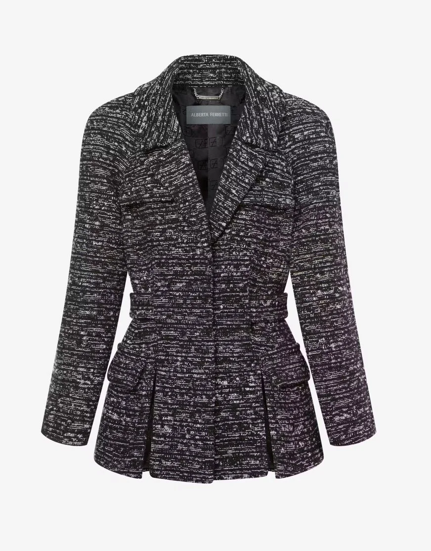 Alberta Ferretti Buttoned Tweed Jacket