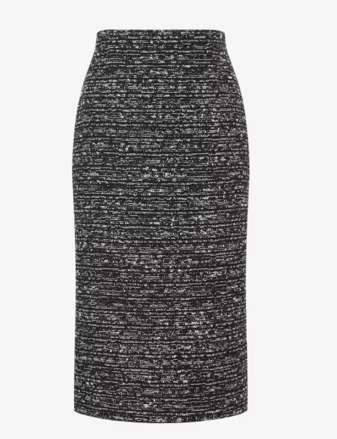 Alberta Ferretti Buttoned Tweed Midi Skirt