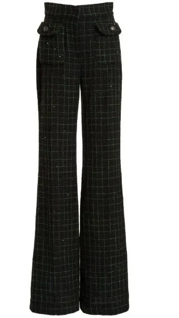 Elie Saab Sequin Tweed Matrix Trousers