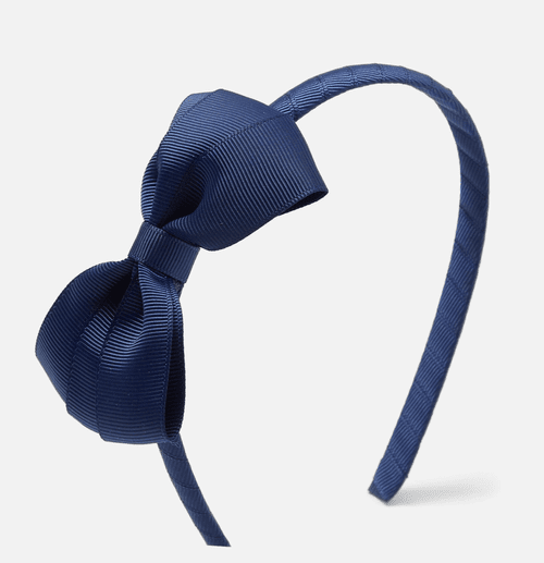 Blue Grosgrain Bow Headband