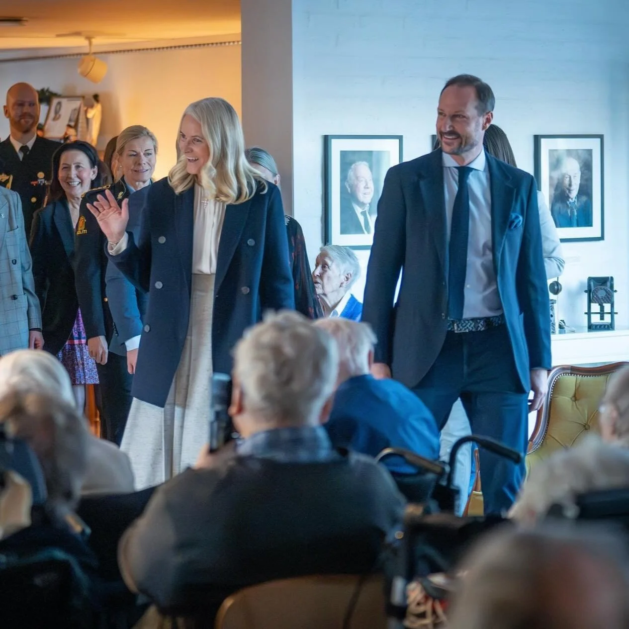 Crown Prince Haakon and Crown Princess Mette-Marit visit Risenga residential and care center