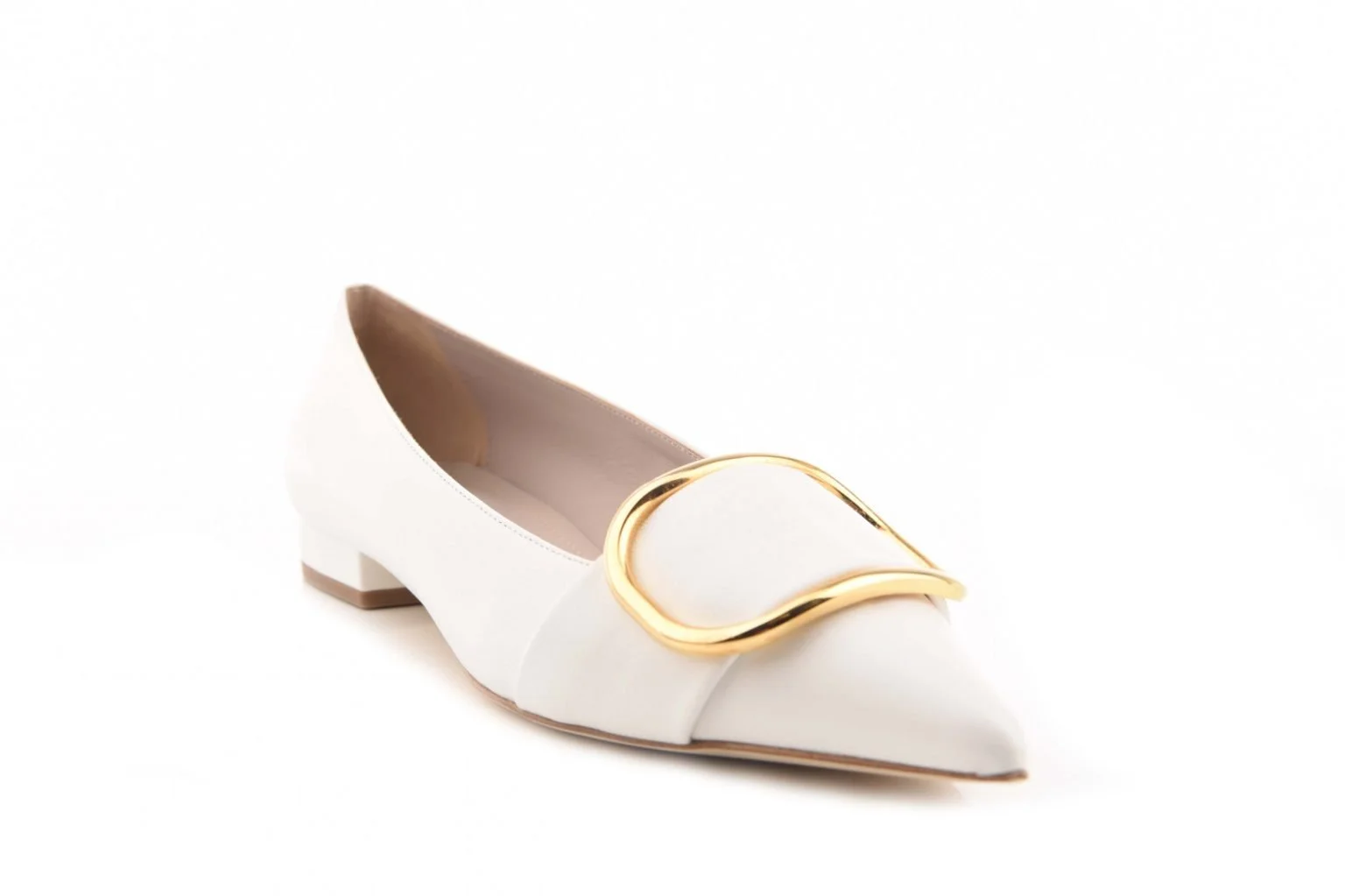 Natan Buckle Mid-Heel Pumps in Dark Green