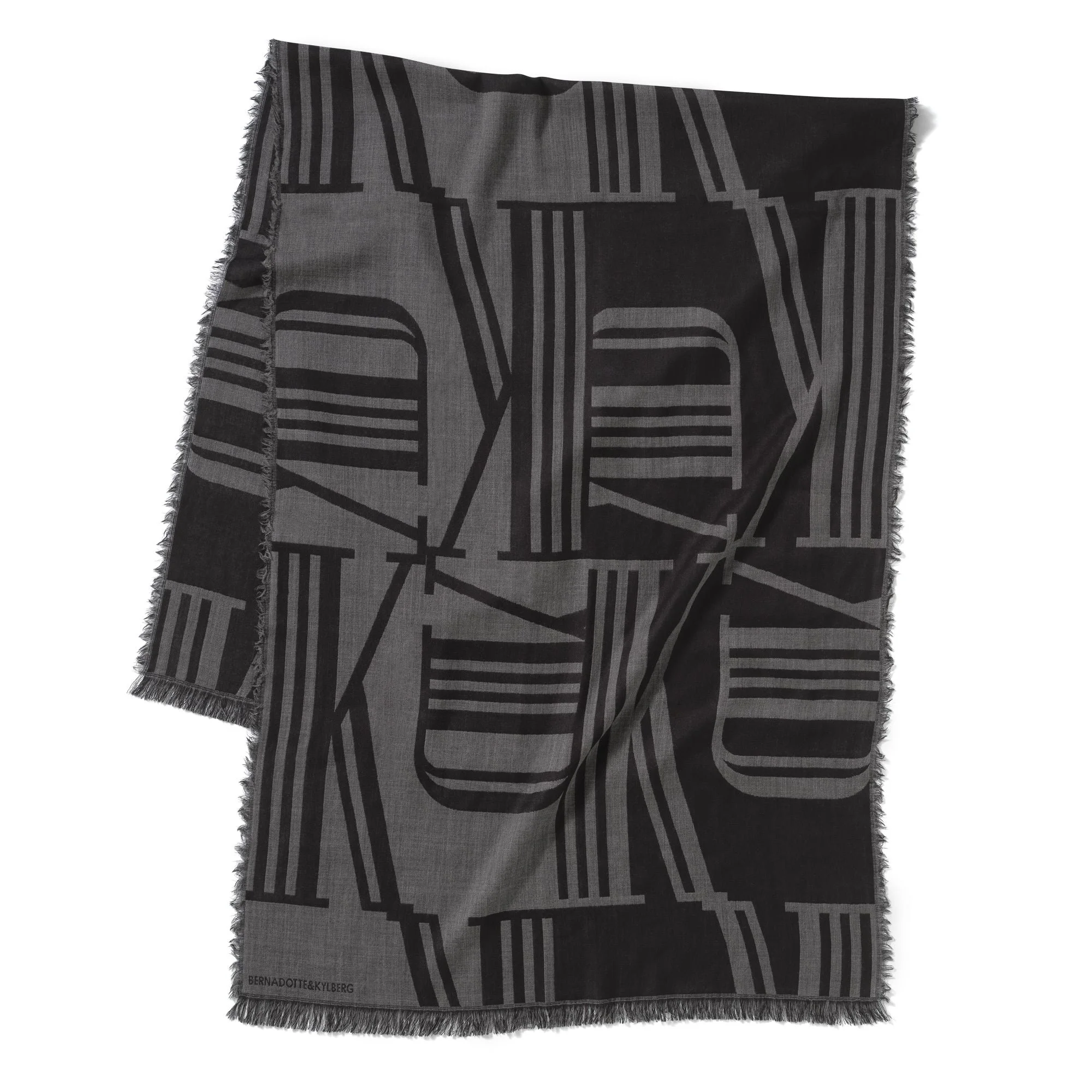 Bernadotte & Kylberg Wool Scarf in Black/Grey