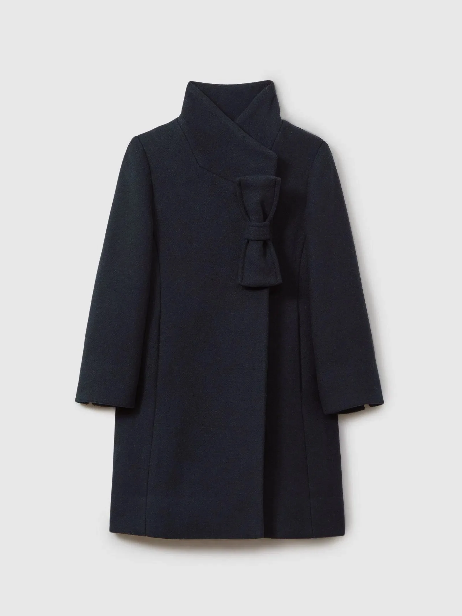 Reiss Keri Wool Blend Funnel Neck Bow Coat in Navy.jpg