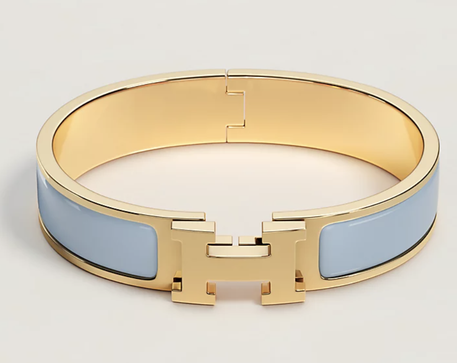 Hermes Clic H Bracelet in Bleu Ciel