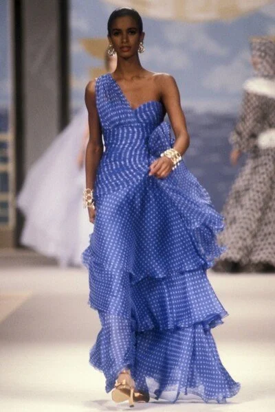 Valentino HC Long Sleeve Polka Dot Gown