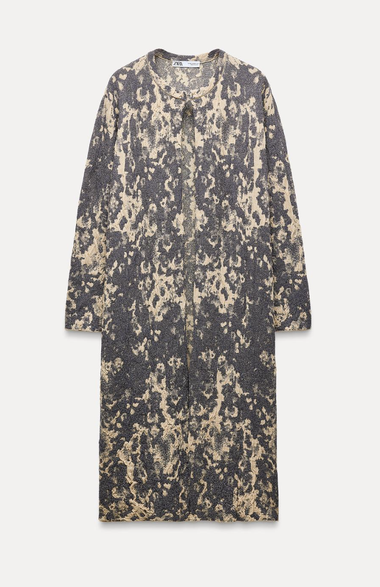 Zara Knit Jacquard Coat