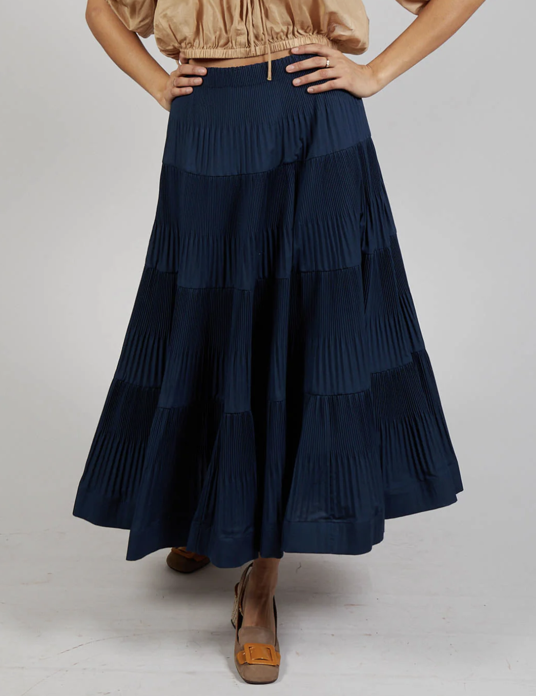 Meimeij Ribbed Midi Skirt