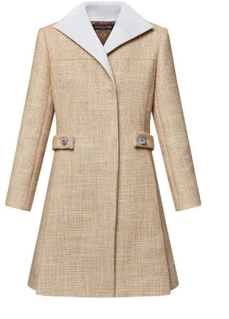 Louis Vuitton Graphic Collar Belted Coat in Black