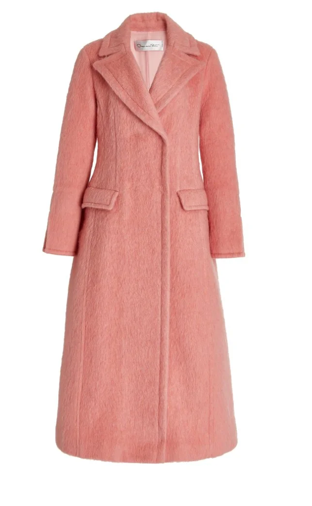 Oscar de la Renta Double-Breasted Alpaca Wool Coat