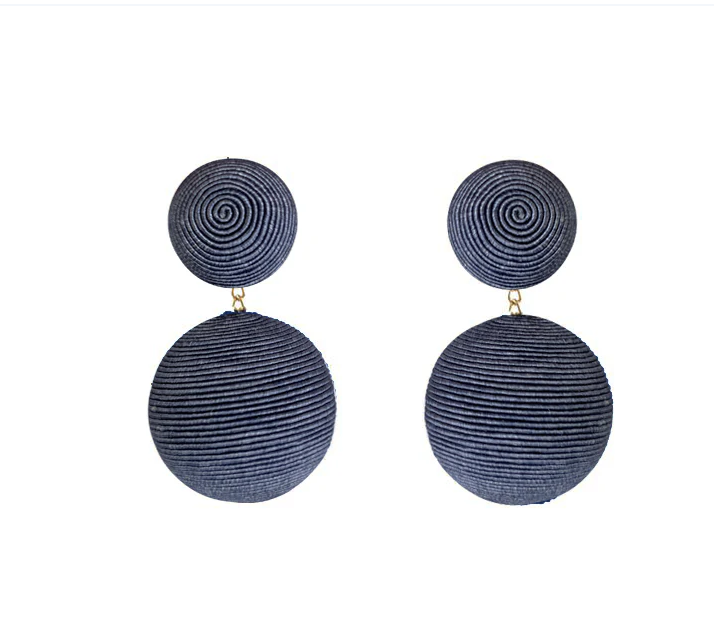 Rebecca de Ravenel Classic 2 Drop Earrings in Denim 