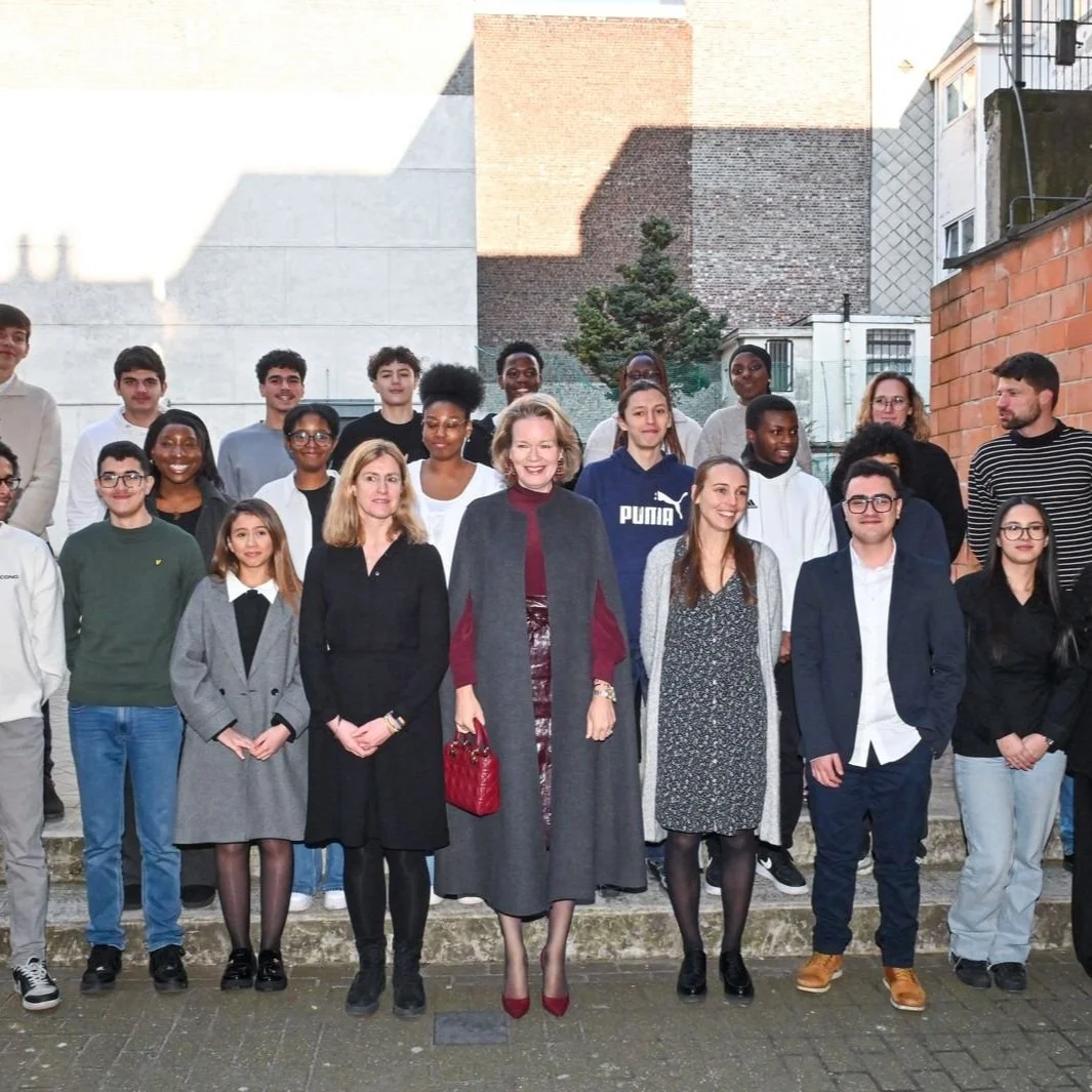 Queen Mathilde visits Matteo Ricci middle school in Anderlecht