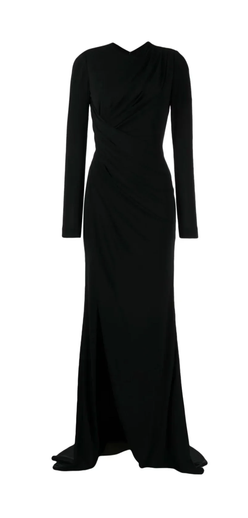Elie Saab Long Sleeve Draped Gown
