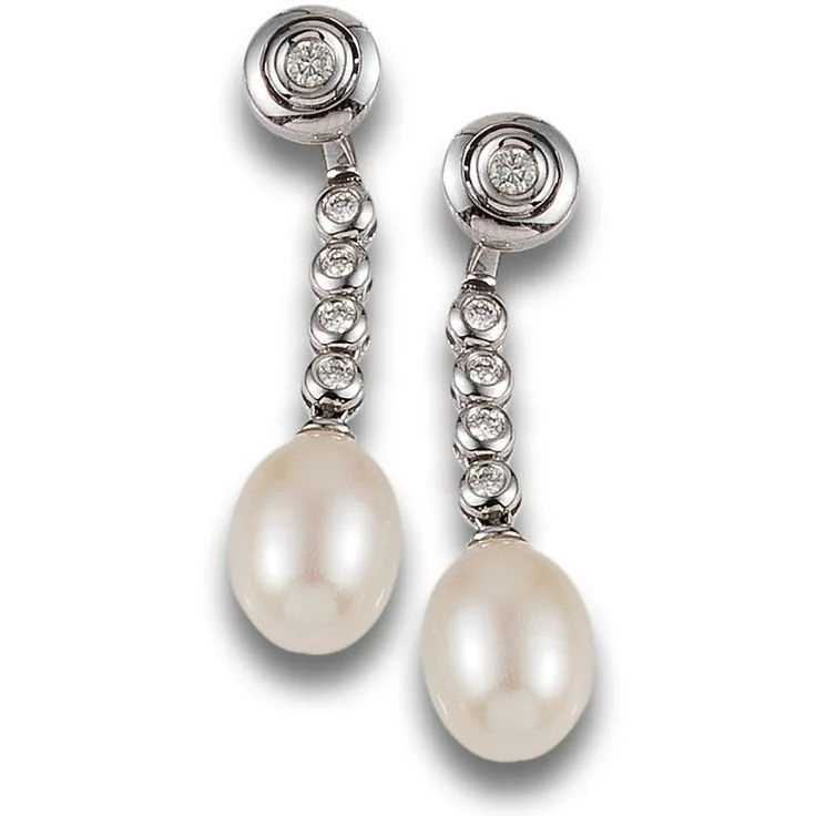 Ansorena Diamonds and Pearl Earrings