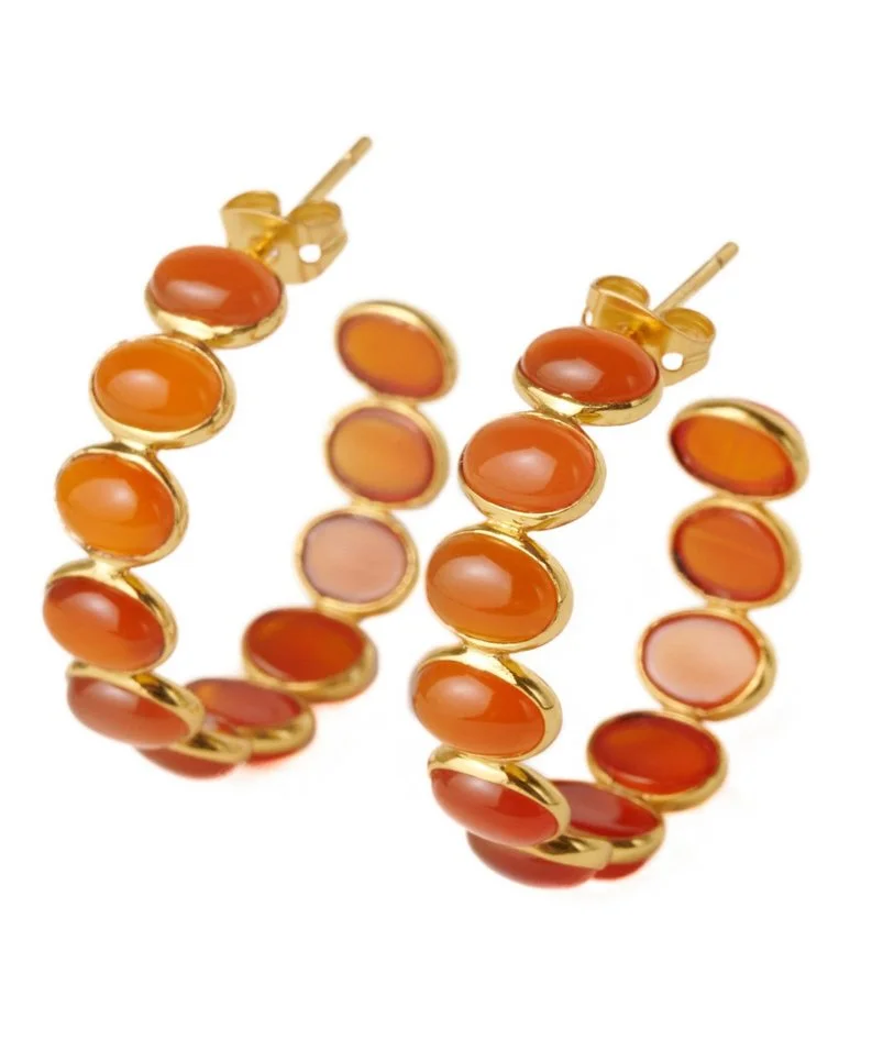 Olympia Babylonia Infinity Earrings in Cornaline