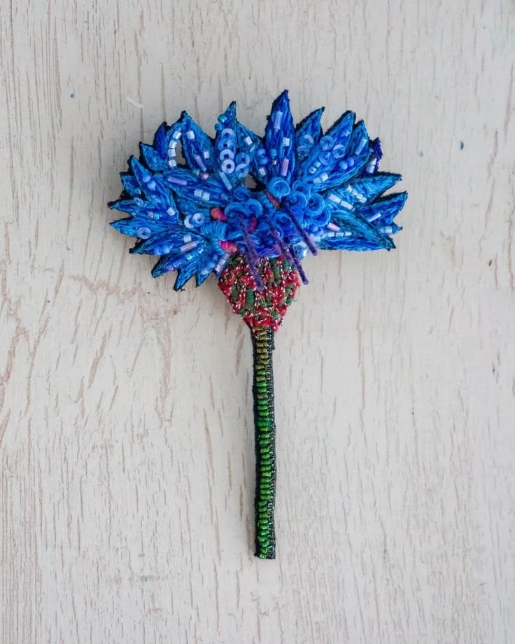 Trovelore Blue Cornflower Brooch