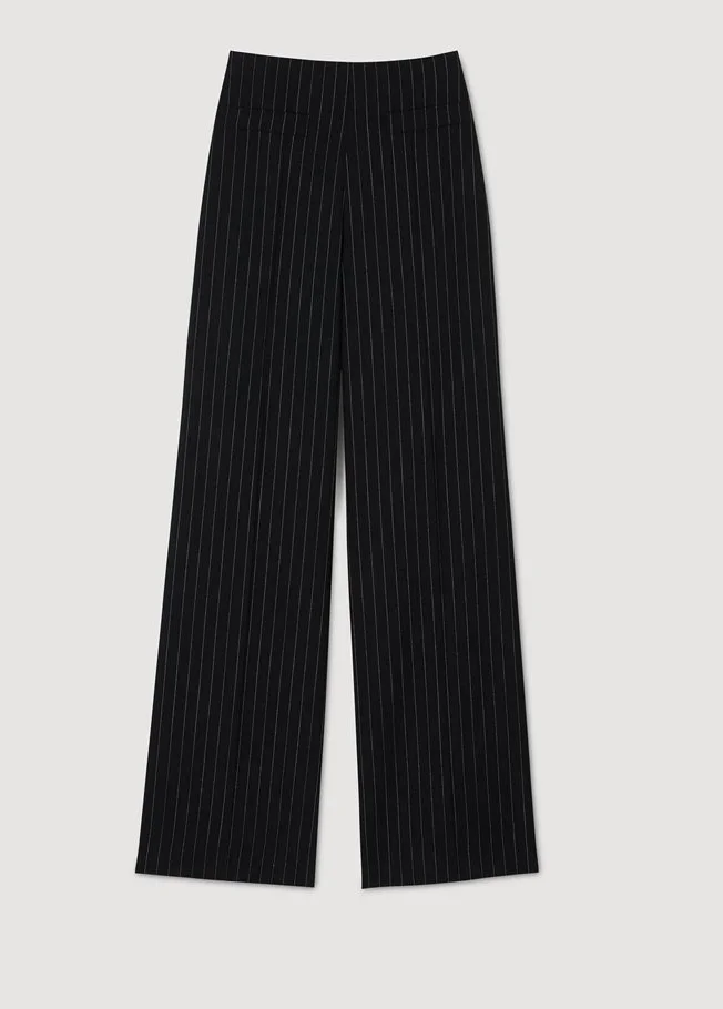 Sandro Chalk-Stripe Trousers in Black