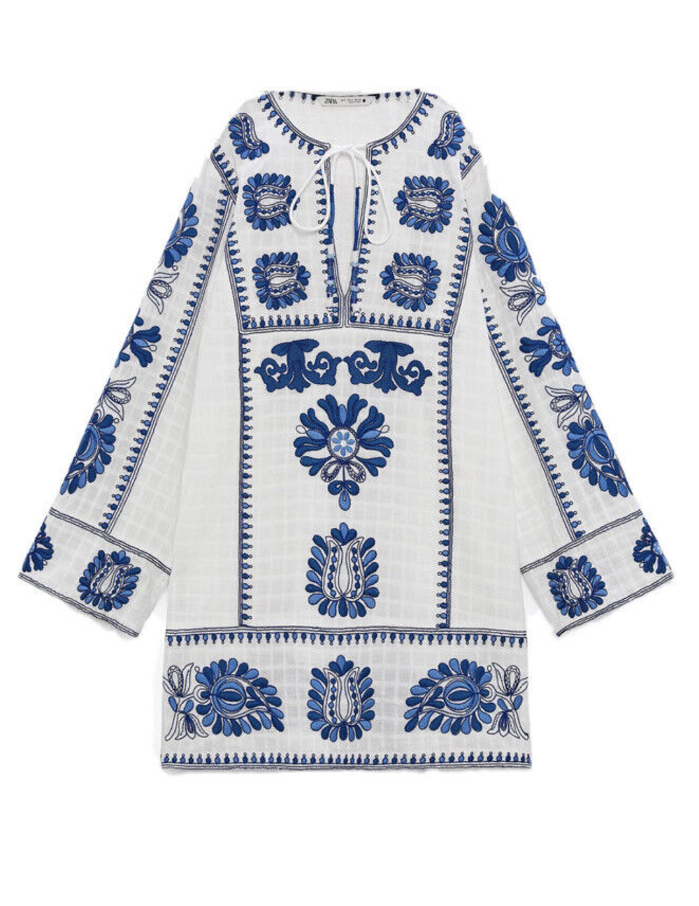 embroidered linen dress zara Linen Maxi Dress in UAE