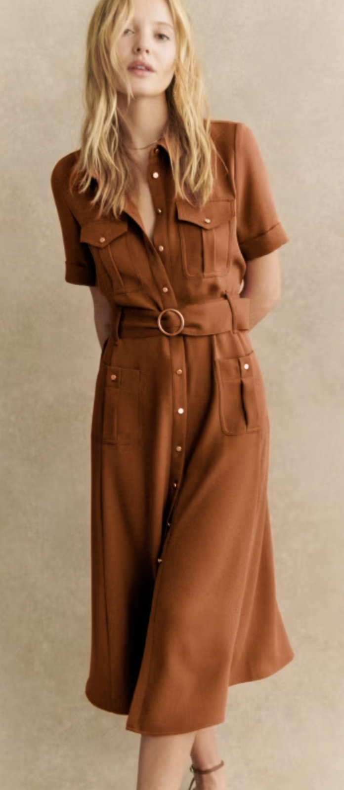 Sézane Raquel Dress in Caramel