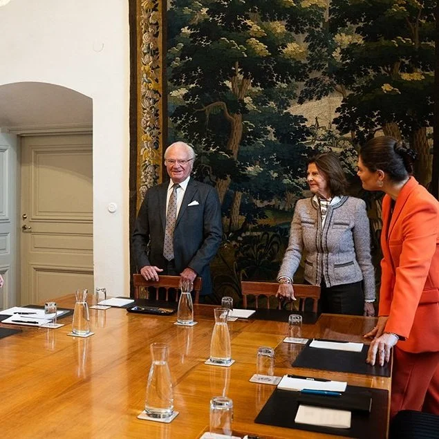 Swedish Royal Couple and Crown Princess Victoria meet Ministers of Foreign Affairs and Defense