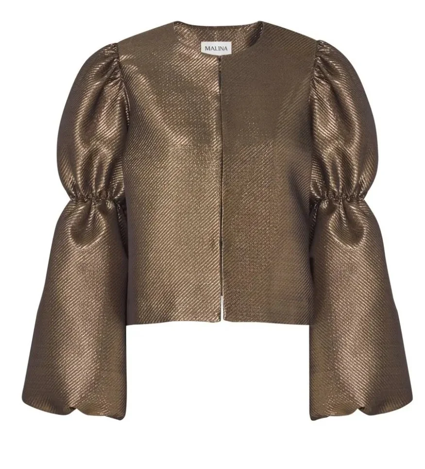 By Malina Zoey Blouse in Gold Metallic