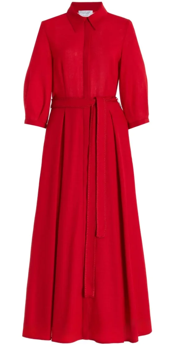 Gabriela Hearst Andy Dress in Scarlet Red
