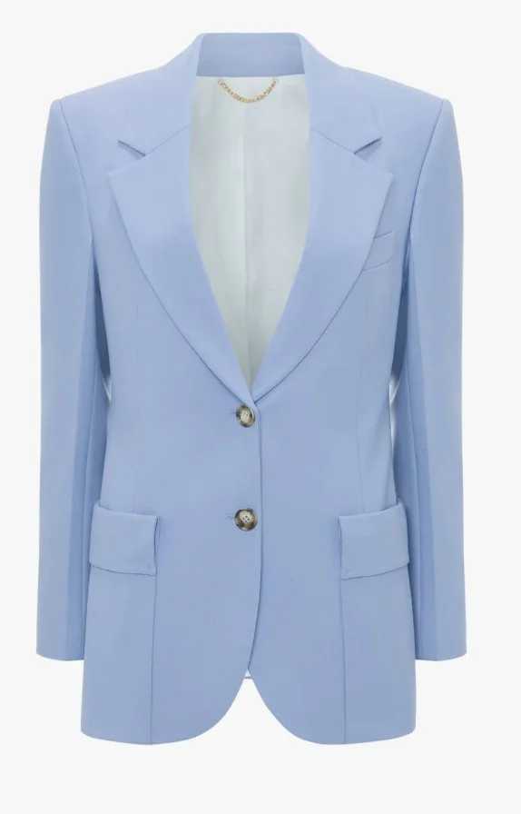 Victoria Beckham Patch Pocket Jacket in Bluebell