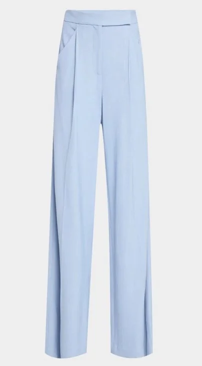 Veronica Beard Marbeau Wide-Leg Trousers in Bluebell