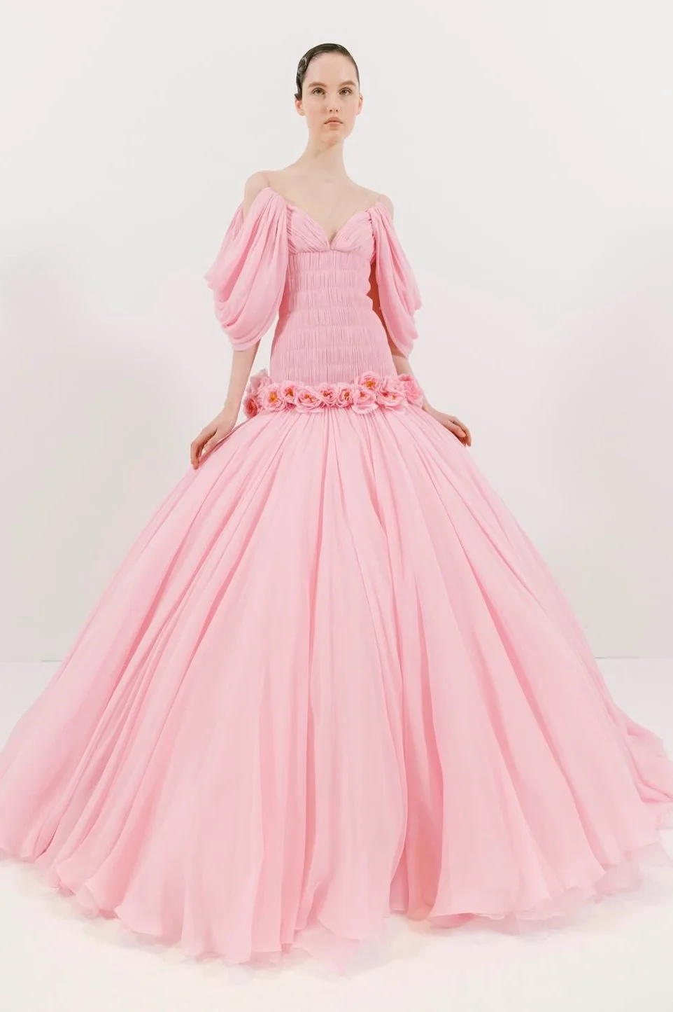 Giambattista Valli HC Roses Chiffon Gown