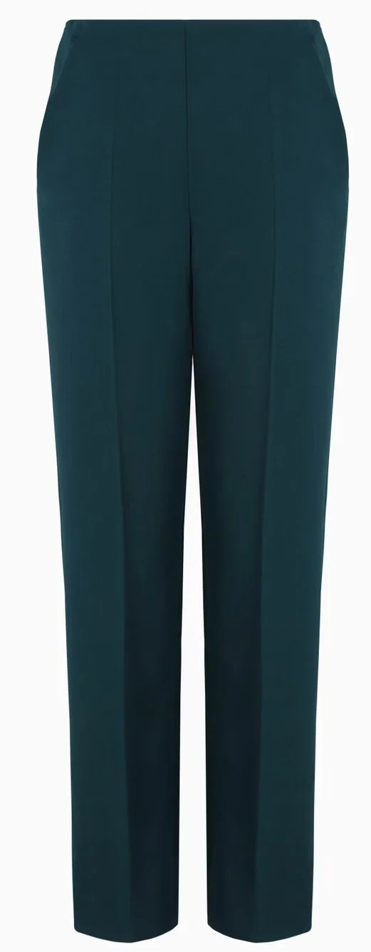 Giorgio Armani Stretch Wool Straight Trousers in Green